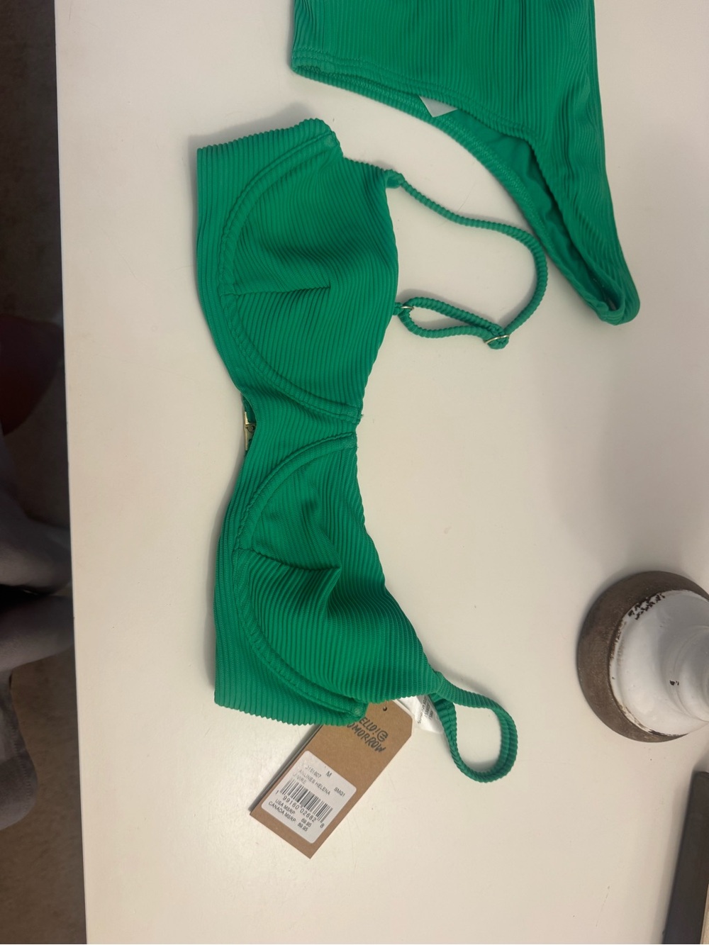 Billabong Green Ribbed Women's Bikini Bottom - Picture 4 of 4